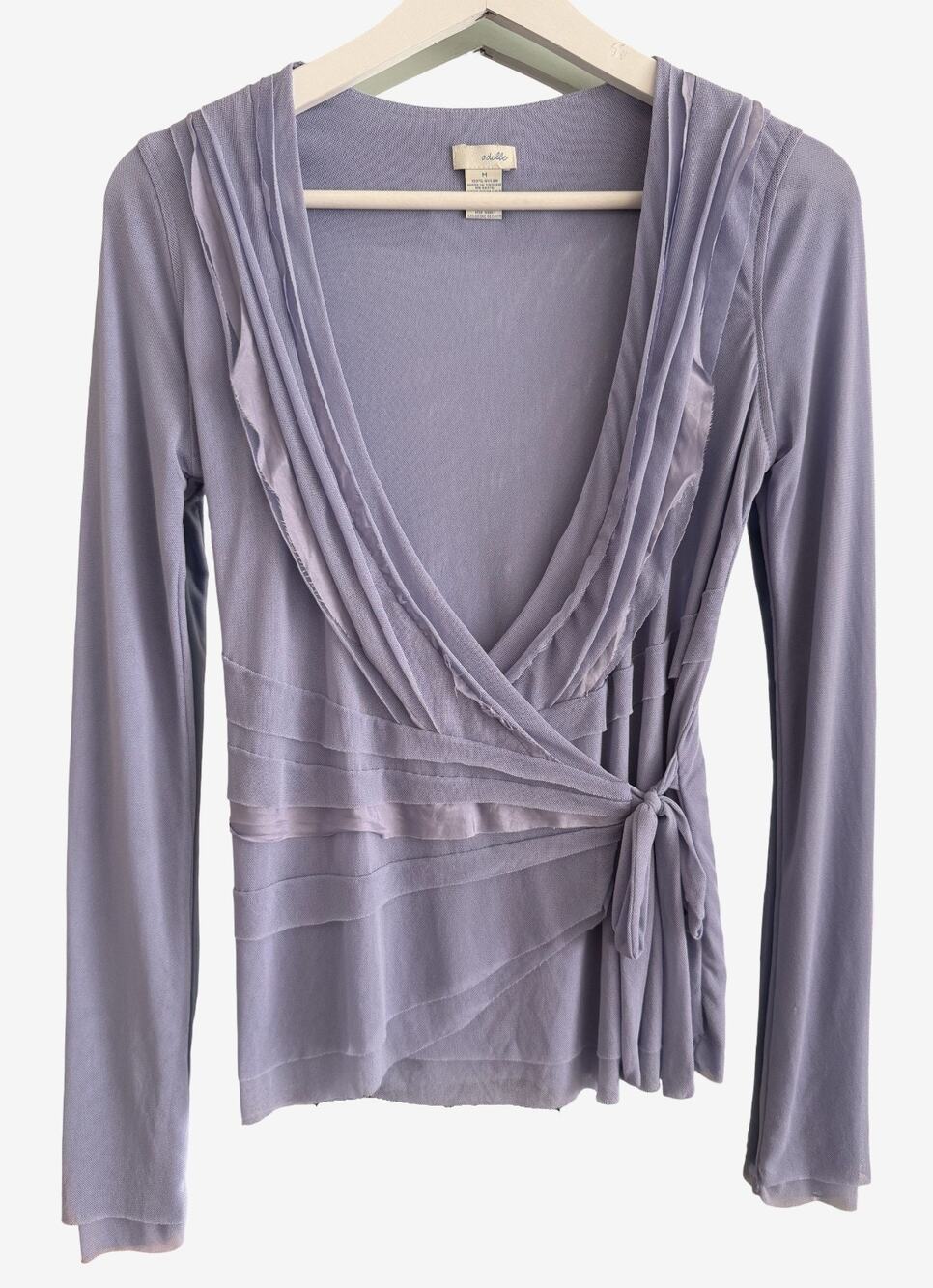 Vintage Y2K Odille Mesh Pleated Ballerina Faux Wrap Top Fairy Whimisgoth Medium